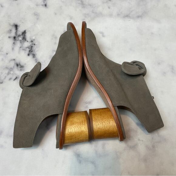 Bernardo Lizzie Peep Toe Nubuck Suede Slingback Sandal Booties - Picture 6 of 10